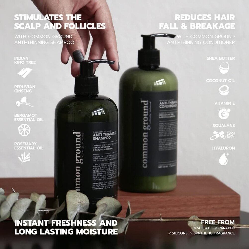 NEW - Common Ground Natural Anti-Thinning Shampoo Conditioner Set Rosemary scent - Picture 3 of 9